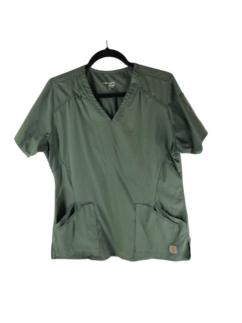 Carhartt Scrubs C12106 Women's Force Modern Fit Twill V-Neck Top Green M